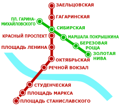 Схема Новосибирского метрополитена