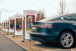 Model S charging at a Tesla station cropped.jpg